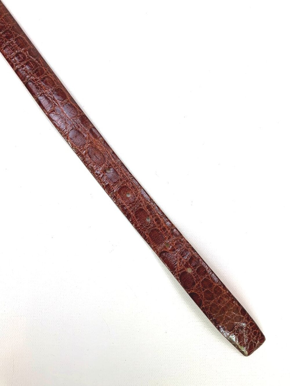 Genuine Alligator Men's Brown Belt with Gold-Tone Buckle Sz 36 - Picture 15 of 16